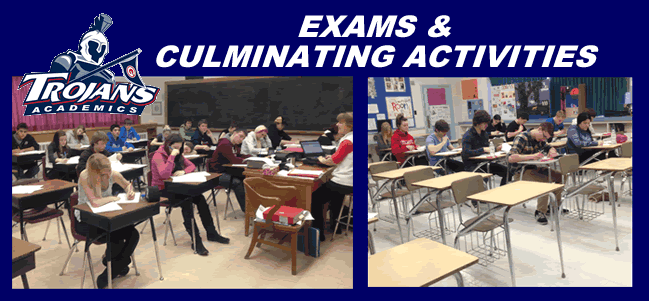 Images of students writing exams